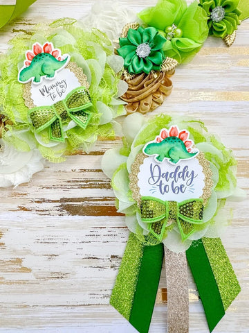 Green Baby Dinosaur Baby Shower Mommy to be Sash