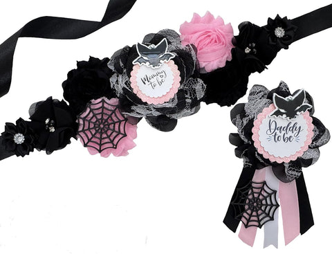 Black Pink Bat Baby Shower Mom to be Sash