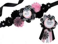 Black Pink Bat Baby Shower Mom to be Sash