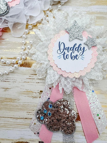 Pink Cloud Heaven Sent Mommy to be Baby Shower Maternity Sash