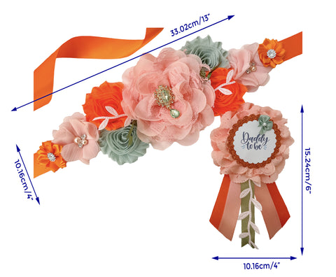 A Little Cutie is on the way Orange Mommy to be Baby Shower Maternity Sash