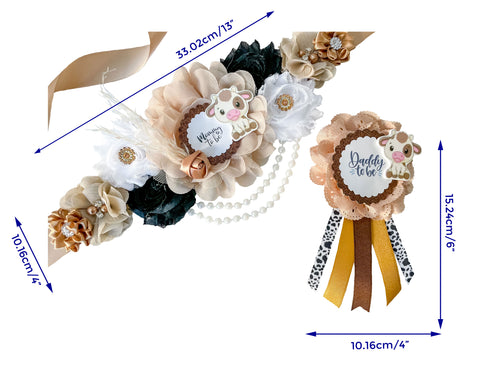 Baby Cow Mommy to be Baby Shower Maternity Sash