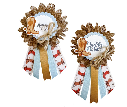 Blue Cowboy Baby Shower pins