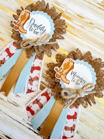 Blue Cowboy Baby Shower pins