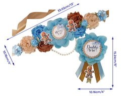 Blue Gingerbread Baby Shower Mommy to be Sash