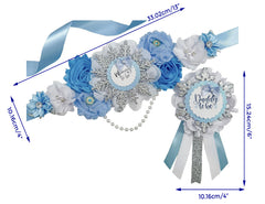 Blue Snow Snowflake Baby Shower Mommy to be Sash