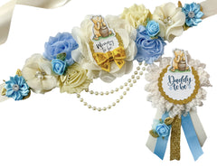 Blue Winnie The Pooh Baby Shower Mommy to be Sash