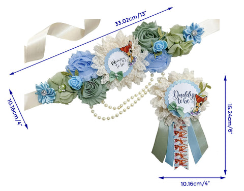 Blue and Sage Green Bambi Baby Shower Mommy to be Sash