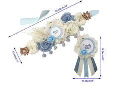 Boho Blue Panda Baby Shower Mommy to be Sash