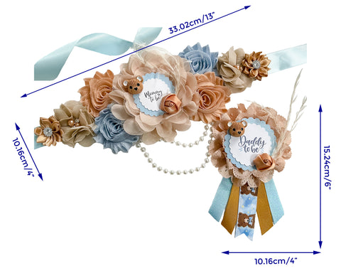Boho Teddy Bear Baby Shower Maternity Sash