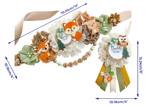 Boho Woodland Beaded Mommy to be Baby Shower Maternity Sash