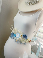 Boho Blue Panda Baby Shower Mommy to be Sash