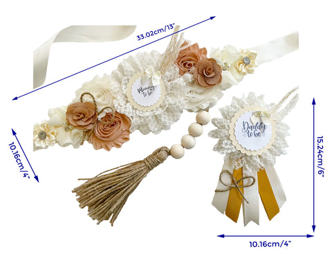 Brown Boho for Baby Shower Maternity Sash