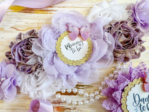 Butterfly Mommy to be Baby Shower Maternity Sash