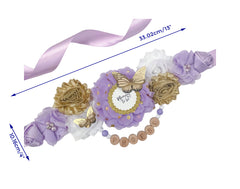 Butterfly Purple Mommy to be Baby Shower Maternity Sash