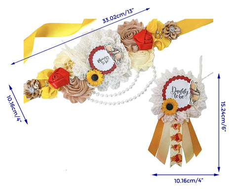 Classic Boho Winnie The Pooh Mommy to be Baby Shower Maternity Sash