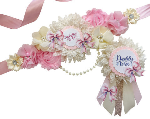 Croquette Bow Baby Shower Mom to be Sash
