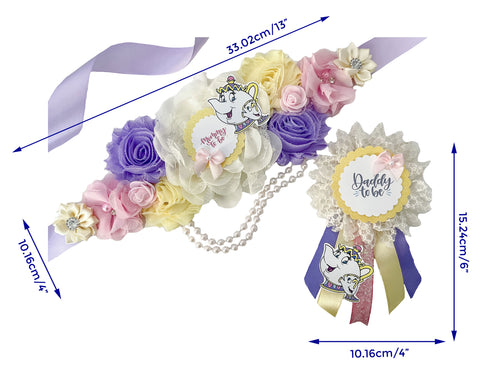 Disney DLR Mrs. Potts & Chip Baby Shower Maternity Sash