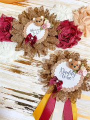 Fall Teddy Bear Baby Shower Mommy to be Sash