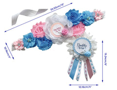 Girl Pink Boy Blue Gender Reveal Baby Shower Mommy to be Sash