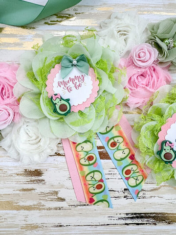 Girly Avocado Mommy to be Baby Shower Maternity Sash