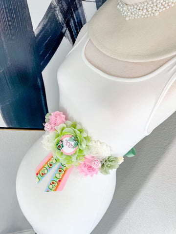 Girly Avocado Mommy to be Baby Shower Maternity Sash