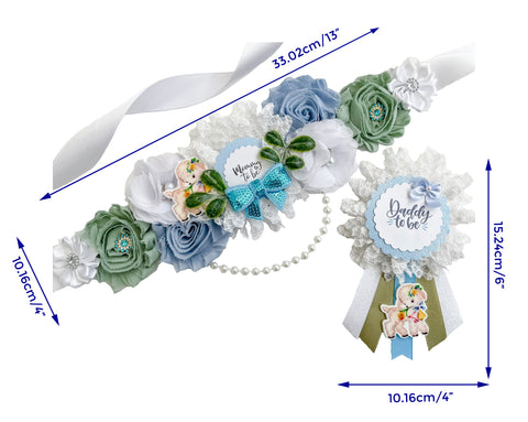 Green Lamb Baby Shower Maternity Sash
