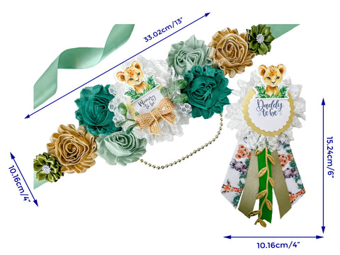 Green Safari Baby Lion King Mommy to be Baby Shower Maternity Sash