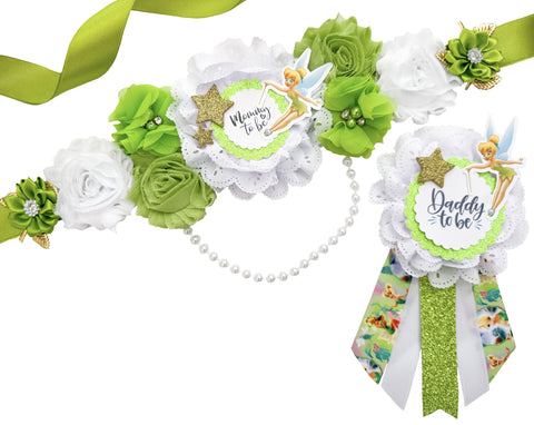 Green Tinkerbell Baby Shower Mom to be Sash