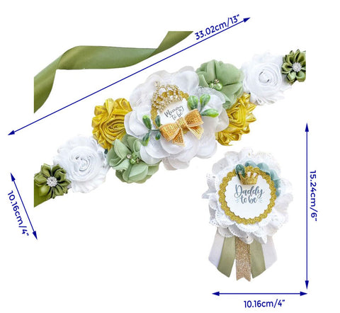 Greenery Sage Mommy to be Baby Shower Maternity Sash