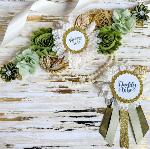 Greenery Baby Shower Mommy to be Sash