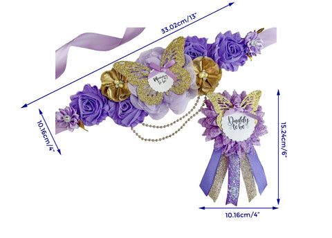 Lavender Butterfly Baby Shower Mommy to be Sash