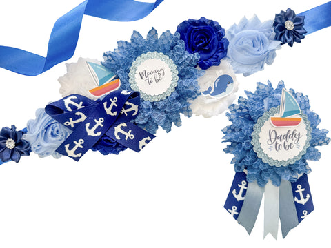 Nautical Anchor Baby Shower Mom to be Sash
