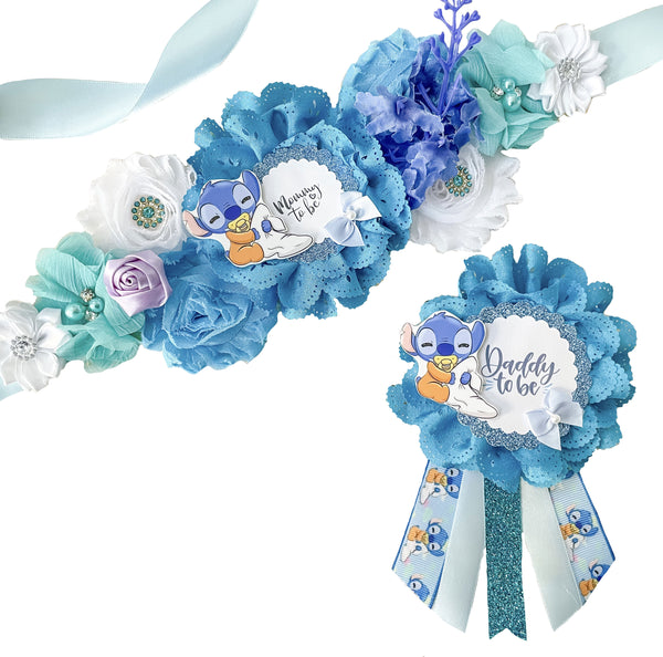 Maternity sash set 453 Multicolored Butterfly Baby Shower Maternity Sash Girl  main image 4
