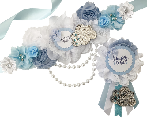 Cloud Mommy to be Baby Shower Maternity Sash