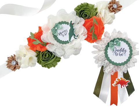 Dinosaur Baby Shower Mommy to be Maternity Sash