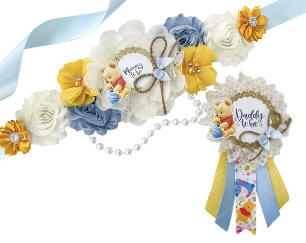 Blue Winnie the Pooh Maternity Sash – Bump Blossoms