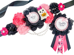 Pink a BOO is Due Baby Shower Mommy to be Maternity Sash