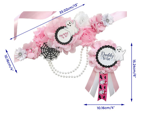 Pink a Boo is Due Ghost Baby Shower Mommy to be Sash for Halloween