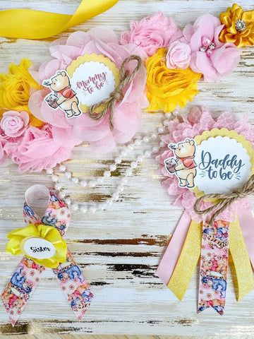 Classic Winnie The Pooh Baby Shower Mommy to be Sash