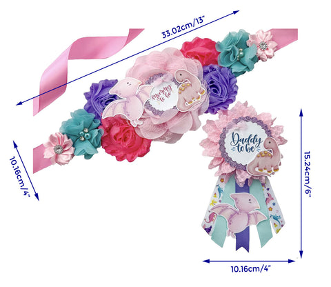 Pink Dinosaur Mommy to be Baby Shower Maternity Sash