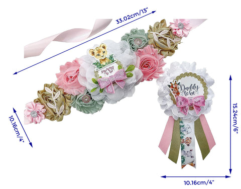Pink Girly Baby Safari Mommy to be Baby Shower Maternity Sash