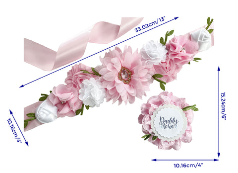 Pink Greenery Baby Shower Maternity Sash