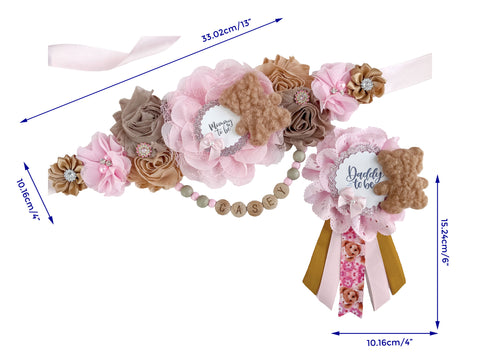 Pink Teddy Bear Baby Shower Mommy to be Maternity Sash