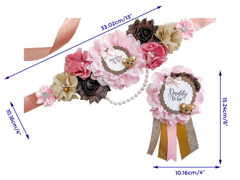 Pink Teddy Bear Mommy to be Baby Shower Maternity Sash
