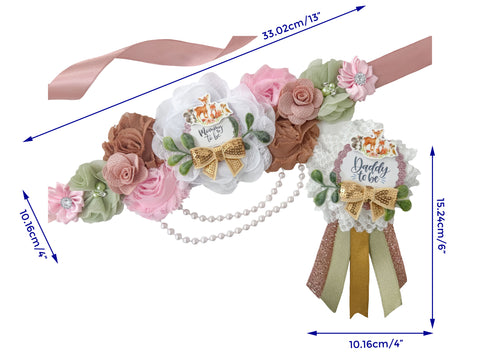 Pink Woodland Mommy to be Baby Shower Maternity Sash