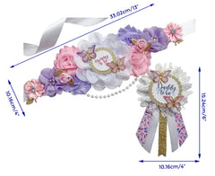 Pink and Purple Butterfly Gender Reveal Baby Shower Mommy to be Sash