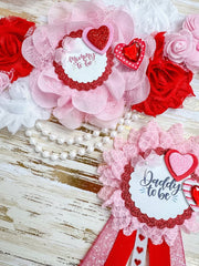 Pink & Red Valentines Baby Shower Mommy to be Sash