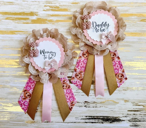 Pink Teddy Bear Baby Shower pins