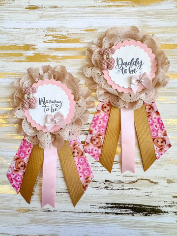 Pink Teddy Bear Baby Shower pins